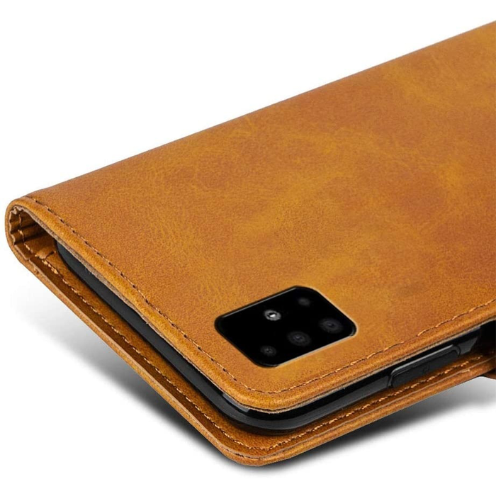 JVS Products Samsung Galaxy S21 Ultra hoesje - Bookcase - Pasjeshouder - Portemonnee - Kunstleer - Lichtbruin