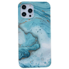 iPhone 12 Pro hoesje - Backcover - Softcase - Marmer - Marmerprint - TPU - Turquoise/Groen