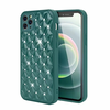 iPhone 12 Pro Max hoesje - Backcover - Luxe - Diamantpatroon - TPU - Donkergroen