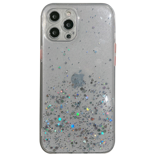 JVS Products Samsung Galaxy S21 hoesje - Backcover - Camerabescherming - Glitter - TPU - Transparant