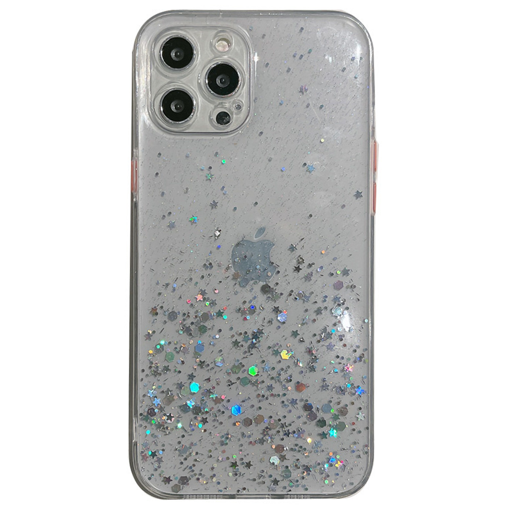 JVS Products iPhone X hoesje - Backcover - Camerabescherming - Glitter - TPU - Transparant