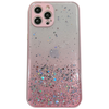 iPhone SE 2020 hoesje - Backcover - Camerabescherming - Glitter - TPU - Roze