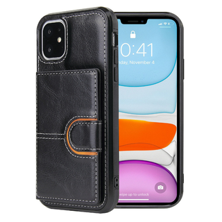 JVS Products iPhone 11 Pro hoesje - Backcover - Pasjeshouder - Portemonnee - Kunstleer - Zwart
