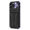 iPhone XR hoesje - Backcover - Rugged Armor - Kickstand - Extra valbescherming - TPU - Zwart/Paars