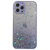 iPhone SE 2022 hoesje - Backcover - Camerabescherming - Glitter - TPU - Paars