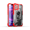 iPhone 13 Pro Max hoesje - Backcover - Rugged Armor - Ringhouder - Shockproof - Extra valbescherming - TPU - Rood