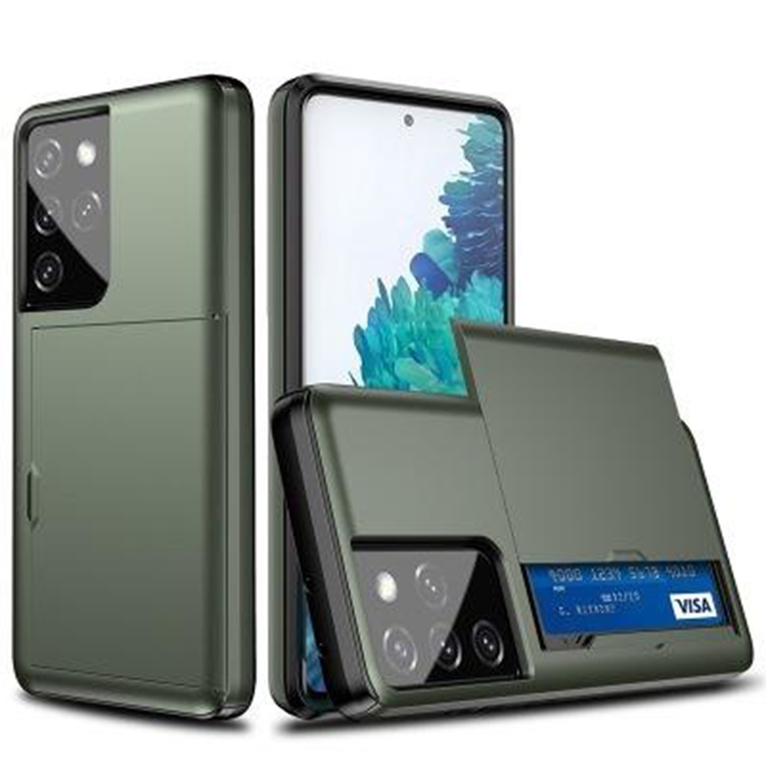JVS Products iPhone 8 hoesje - Backcover - Hardcase - Pasjeshouder - Portemonnee - Shockproof - TPU - Groen