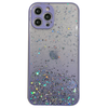 iPhone 14 hoesje - Backcover - Camerabescherming - Glitter - TPU - Paars