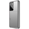 Samsung Galaxy S23 Ultra hoesje - Backcover - Hardcase - Pasjeshouder - Portemonnee - Shockproof - TPU - Zilver