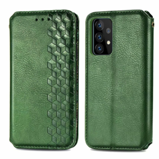 JVS Products iPhone 13 hoesje - Bookcase - Pasjeshouder - Portemonnee - Diamantpatroon - Kunstleer - Groen