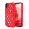 iPhone 12 Pro hoesje - Backcover - Luxe - Diamantpatroon - TPU - Rood