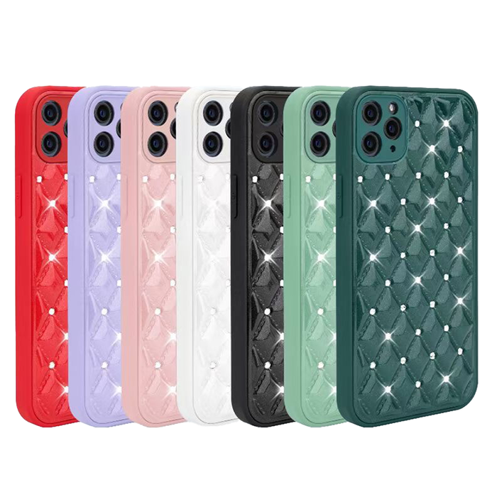 JVS Products iPhone 11 Pro Max hoesje - Backcover - Luxe - Diamantpatroon - TPU - Paars