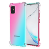 Samsung Galaxy S22 Ultra hoesje - Backcover - Extra dun - Transparant - Tweekleurig - TPU - Roze/Turquoise