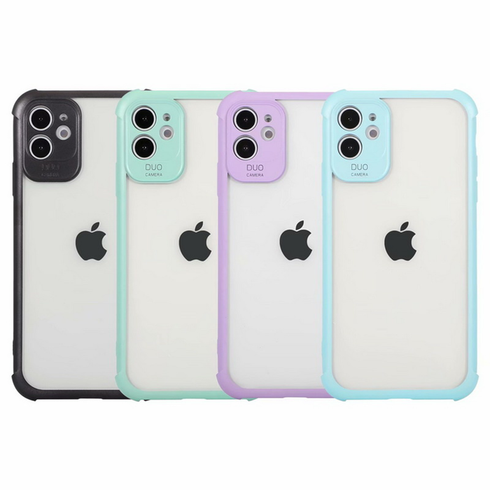 JVS Products iPhone SE 2020 hoesje - Backcover - Camerabescherming - Anti shock - TPU - Transparant/Lichtblauw