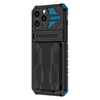 iPhone 13 Pro hoesje - Backcover - Rugged Armor - Kickstand - Extra valbescherming - TPU - Zwart/Blauw