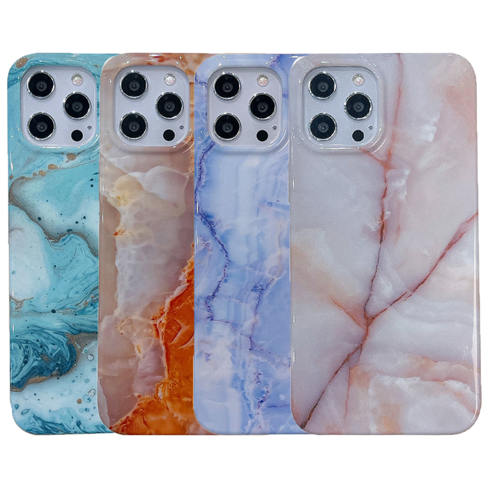 JVS Products iPhone XS Max hoesje - Backcover - Softcase - Marmer - Marmerprint - TPU - Oranje