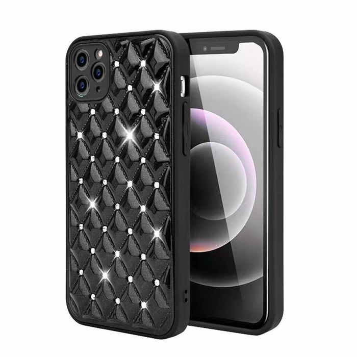 JVS Products iPhone 11 Pro hoesje - Backcover - Luxe - Diamantpatroon - TPU - Zwart