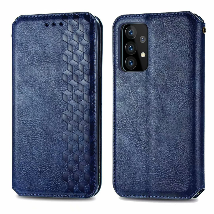 JVS Products Samsung Galaxy A34 5G hoesje - Bookcase - Pasjeshouder - Portemonnee - Diamantpatroon - Kunstleer - Blauw