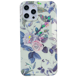 JVS Products Samsung Galaxy S21 Plus hoesje - Backcover - Softcase - Bloemenprint - Bloemen - TPU - Groen/Roze