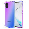 Samsung Galaxy A20E hoesje - Backcover - Extra dun - Transparant - Tweekleurig - TPU - Paars/Blauw