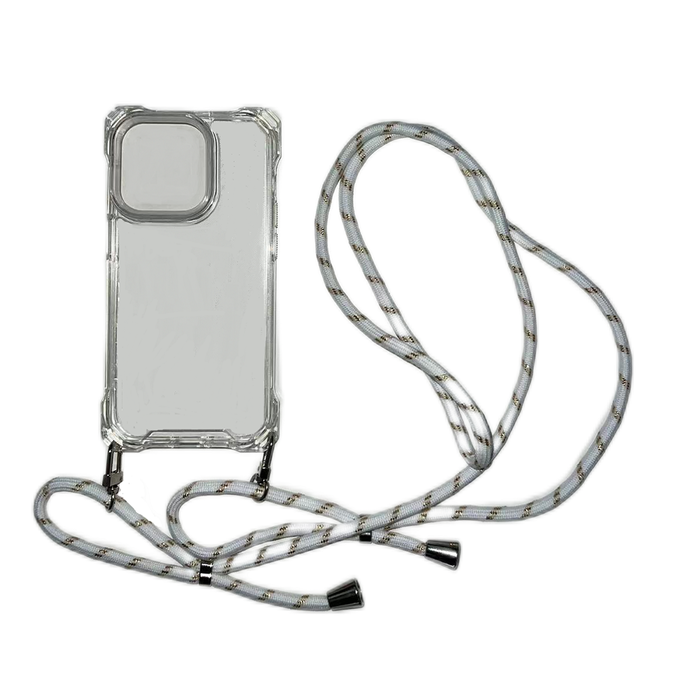 JVS Products iPhone 14 hoesje - Backcover - Koord - Extra valbescherming -  TPU - Transparant