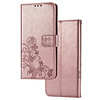 Samsung Galaxy S22 Plus hoesje - Bookcase - Pasjeshouder - Portemonnee - Bloemenprint - Kunstleer - Rose goud