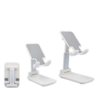 JVS Products Telefoonhouder geschikt voor iPhone en Samsung - Verstelbaar - Opvouwbaar - Kunststof - Wit