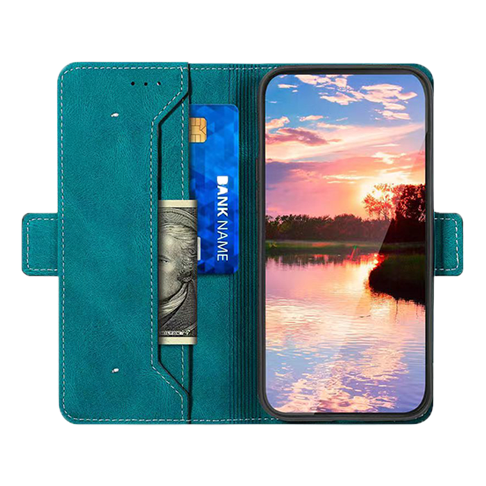 JVS Products iPhone XS hoesje - Bookcase - Pasjeshouder - Portemonnee - Patroon - Kunstleer - Blauw/Bruin