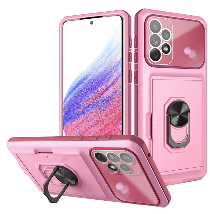 JVS Products iPhone XS Max hoesje - Backcover - Pasjeshouder - Shockproof - Ringhouder - Kickstand - Extra valbescherming - TPU - Roze