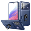 iPhone XS Max hoesje - Backcover - Pasjeshouder - Shockproof - Ringhouder - Kickstand - Extra valbescherming - TPU - Donkerblauw