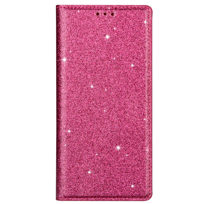 JVS Products Xiaomi 11T hoesje - Bookcase - Pasjeshouder - Portemonnee - Glitter - TPU - Roze