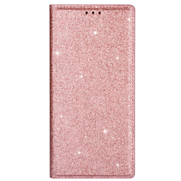 JVS Products Xiaomi 11T Pro hoesje - Bookcase - Pasjeshouder - Portemonnee - Glitter - TPU - Rose Goud
