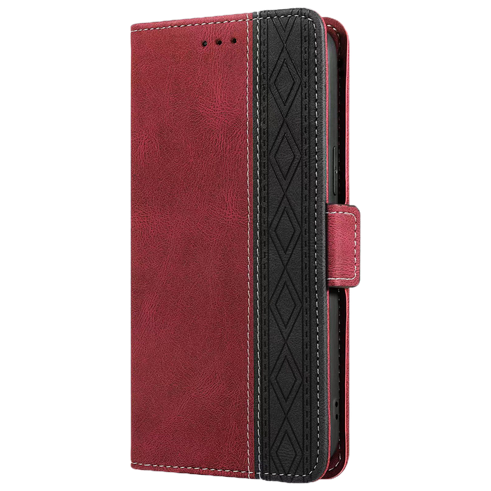 JVS Products iPhone 11 Pro hoesje - Bookcase - Pasjeshouder - Portemonnee - Patroon - Kunstleer - Donkerrood/Zwart