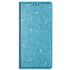 iPhone 14 Plus hoesje - Bookcase - Pasjeshouder - Portemonnee - Glitter - TPU - Blauw