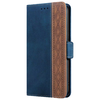 iPhone 12 hoesje - Bookcase - Pasjeshouder - Portemonnee - Patroon - Kunstleer - Donkerblauw/Bruin