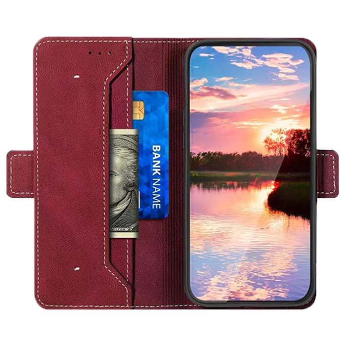 JVS Products iPhone 12 Pro Max hoesje - Bookcase - Pasjeshouder - Portemonnee - Patroon - Kunstleer - Donkerrood/Zwart