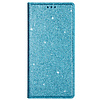 iPhone 14 Pro hoesje - Bookcase - Pasjeshouder - Portemonnee - Glitter - TPU - Blauw