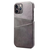 iPhone 15 hoesje -  Backcover -  Pasjeshouder -  Portemonnee -  Kunstleer -  Grijs