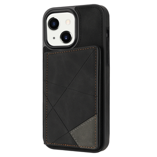 JVS Products iPhone 15 Plus hoesje -  Backcover -  Pasjeshouder -  Portemonnee -  Camerabescherming -  Stijlvol patroon -  TPU -  Zwart