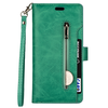 iPhone 15 hoesje -  Bookcase -  Koord -  Pasjeshouder -  Portemonnee -  Rits -  Kunstleer -  Turquoise