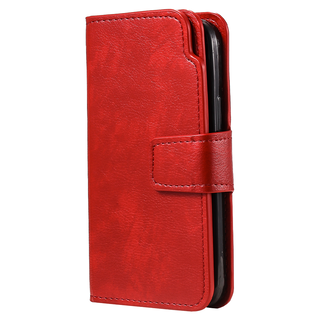 JVS Products iPhone 15 Pro hoesje - Bookcase - Pasjeshouder - Portemonnee - Luxe - Kunstleer - Rood