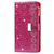 iPhone 15 Plus hoesje -  Bookcase -  Koord -  Pasjeshouder -  Portemonnee -  Glitter -  Bloemenpatroon -  Kunstleer -  Roze