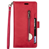 iPhone 15 hoesje -  Bookcase -  Koord -  Pasjeshouder -  Portemonnee -  Rits -  Kunstleer -  Roze