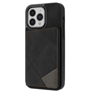 JVS Products iPhone 15 Pro Max hoesje -  Backcover -  Pasjeshouder -  Portemonnee -  Camerabescherming -  Stijlvol patroon -  TPU -  Zwart