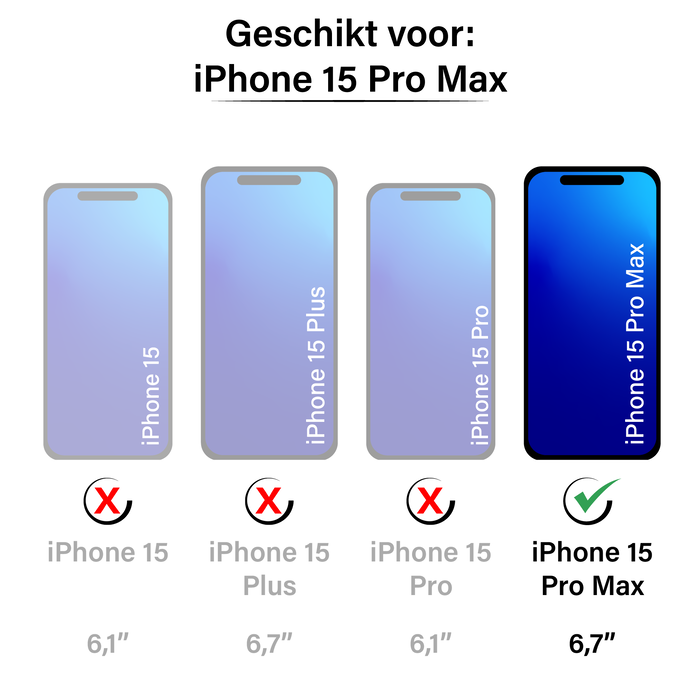 JVS Products iPhone 15 Pro Max hoesje -  Bookcase -  Pasjeshouder -  Portemonnee -  Rits -  Kunstleer -  Zwart