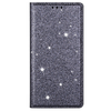 iPhone 15 Plus hoesje -  Bookcase -  Pasjeshouder -  Portemonnee -  Glitter -  TPU -  Grijs