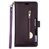 iPhone 15 Plus hoesje -  Bookcase -  Koord -  Pasjeshouder -  Portemonnee -  Rits -  Kunstleer -  Paars