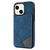 iPhone 15 hoesje -  Backcover -  Pasjeshouder -  Portemonnee -  Camerabescherming -  Stijlvol patroon -  TPU -  Blauw