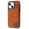 iPhone 15 Plus hoesje -  Backcover -  Pasjeshouder -  Portemonnee -  Camerabescherming -  Stijlvol patroon -  TPU -  Oranje