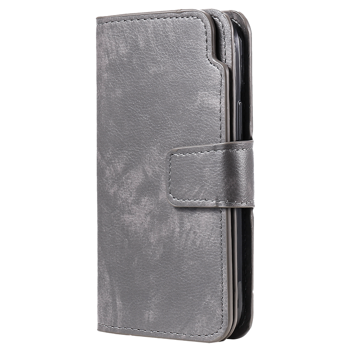 JVS Products iPhone 15 Pro hoesje -  Bookcase -  Pasjeshouder -  Portemonnee -  Luxe -  Kunstleer -  Grijs